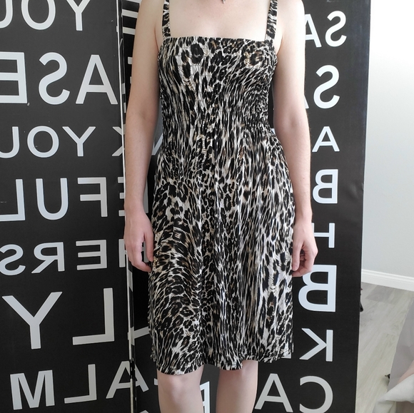 Leopard print dress cheetah print stretchy dress summer dress sun dress - Picture 1 of 11